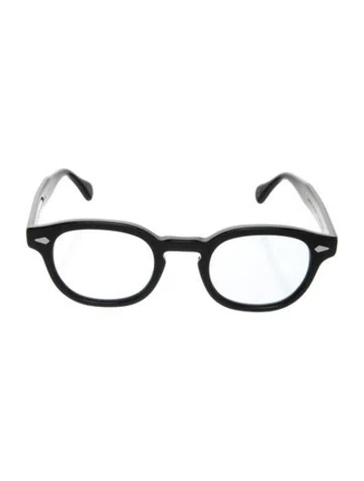 Pre-owned Moscot Round Tinted Sunglasses In Black