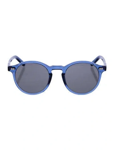 Pre-owned Moscot Round Tinted Sunglasses In Blue