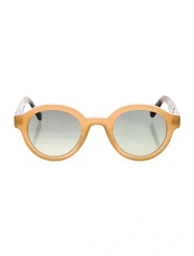 Pre-owned Moscot Round Tinted Sunglasses In Brown