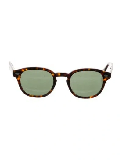 Pre-owned Moscot Round Tinted Sunglasses In Brown