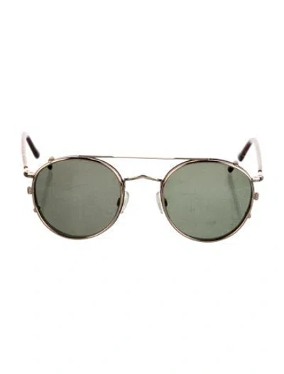 Pre-owned Moscot Round Tinted Sunglasses In Brown