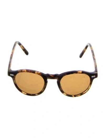 Pre-owned Moscot Round Tinted Sunglasses In Brown