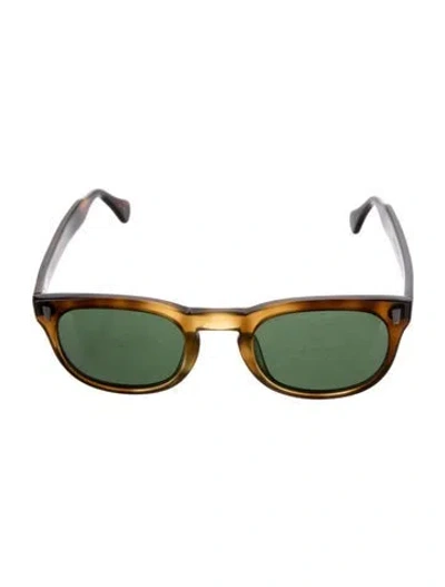 Pre-owned Moscot Round Tinted Sunglasses In Brown