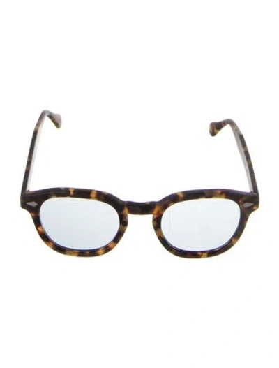 Pre-owned Moscot Round Tinted Sunglasses In Brown