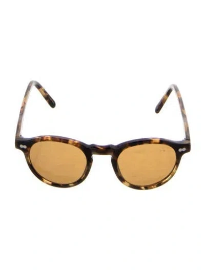 Pre-owned Moscot Round Tinted Sunglasses In Brown