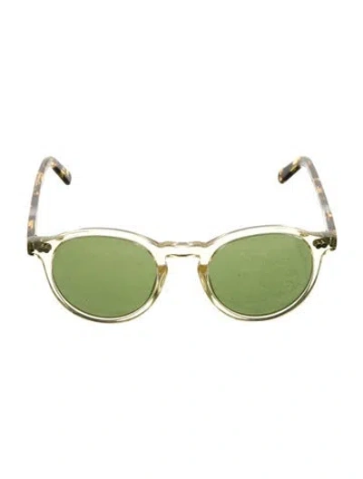 Pre-owned Moscot Round Tinted Sunglasses In Brown