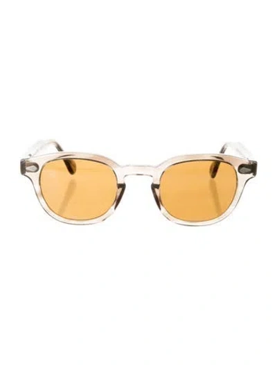 Pre-owned Moscot Round Tinted Sunglasses In Brown