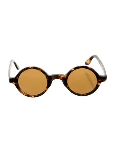 Pre-owned Moscot Round Tinted Sunglasses In Brown