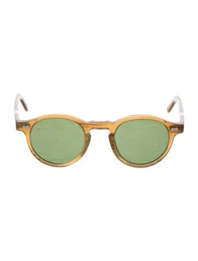 Pre-owned Moscot Round Tinted Sunglasses In Yellow