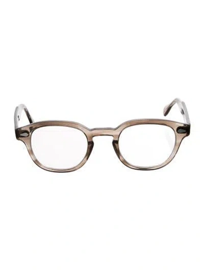 Pre-owned Moscot Square Eyeglasses In Brown/clear