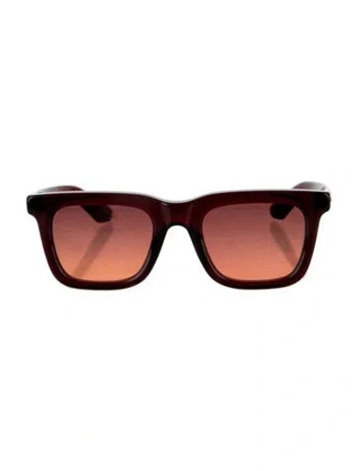 Pre-owned Moscot Square Gradient Sunglasses In Burgundy