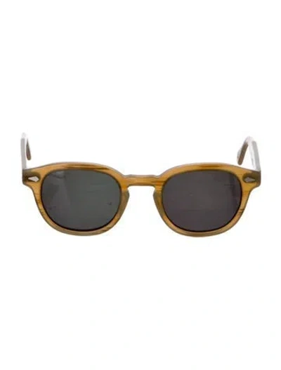 Pre-owned Moscot Wayfarer Mirrored Sunglasses In Neutral