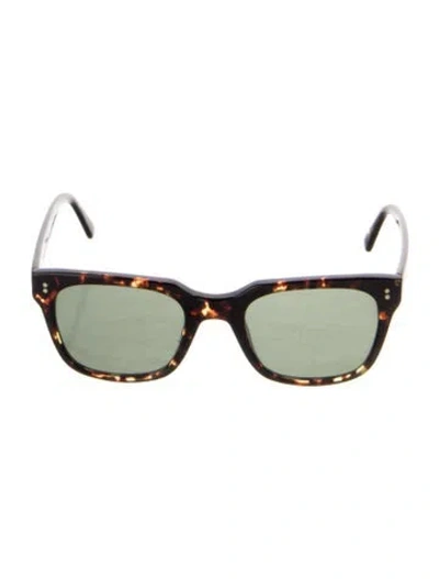 Pre-owned Moscot Wayfarer Tinted Sunglasses In Brown