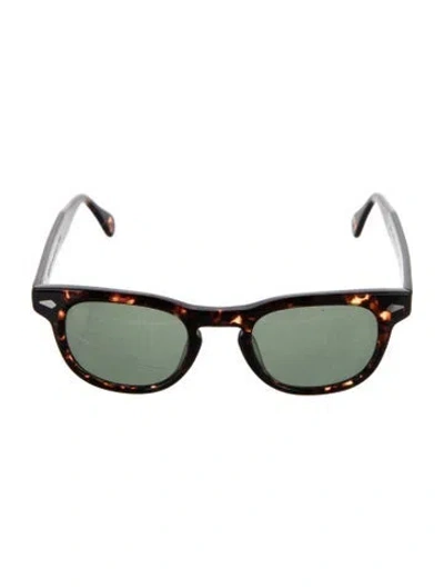 Pre-owned Moscot Wayfarer Tinted Sunglasses In Brown