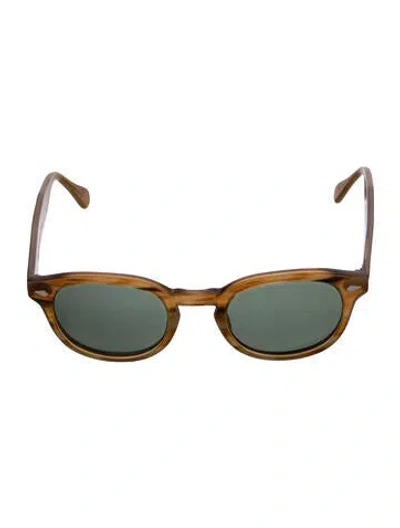 Pre-owned Moscot Wayfarer Tinted Sunglasses In Brown