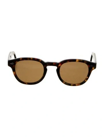 Pre-owned Moscot Wayfarer Tinted Sunglasses In Brown
