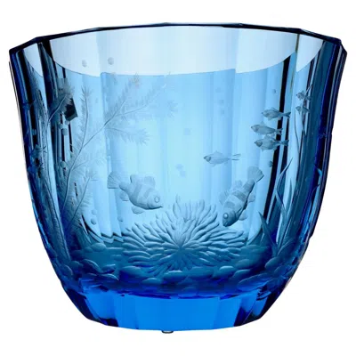 Pre-owned Moser Alexandra Ocean Life Vase In Blue