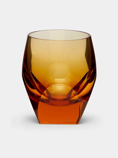 Moser Bar Hand-blown Crystal Whiskey Glasses (set Of 2)  Abask Gift Set In Orange