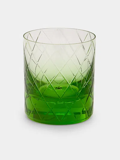 Moser Bon Bon Hand-blown Crystal Whiskey Glasses (set Of 2)  Abask Gift Set In Green