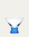 Moser Clear Pebbles Stemless Martini In Aquamarine