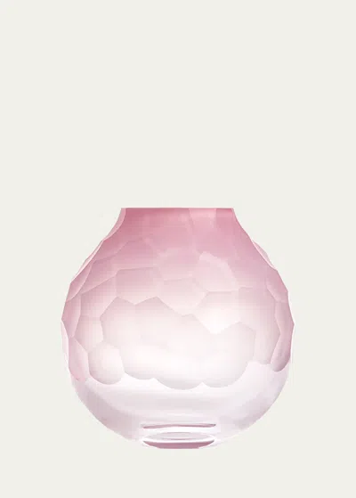 Moser Dotty Opal Rose Pebble Cut Vase, 6" In Pink