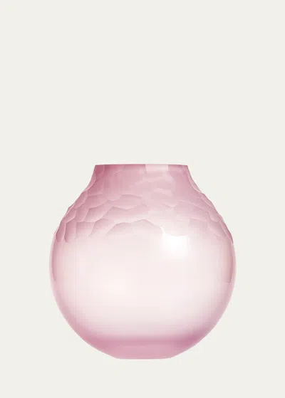 Moser Dotty Opal Rose Pebble Cut Vase, 9" In Pink