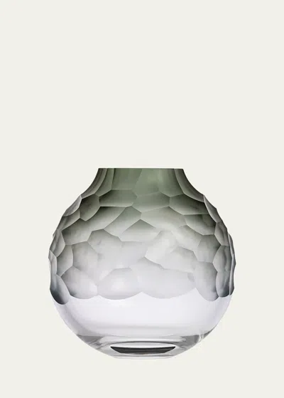 Moser Dotty Smoke Green Cut Vase