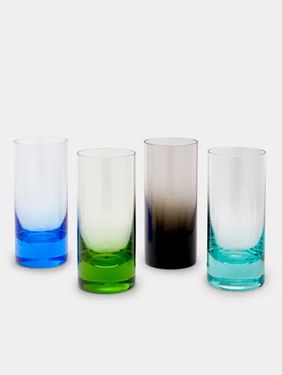 Moser Hand-blown Crystal Coloured Highballs (set Of 4)  Abask Gift Set In Multi