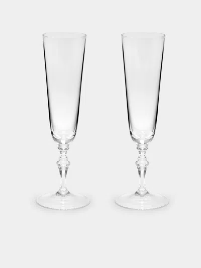 Moser Mozart Hand-blown Crystal Champagne Glass (set Of 2) In Transparent