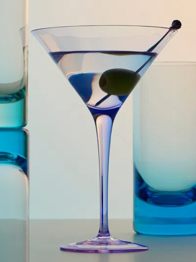 Moser Optic Hand-blown Crystal Martini Glasses (set Of 2) In Multi