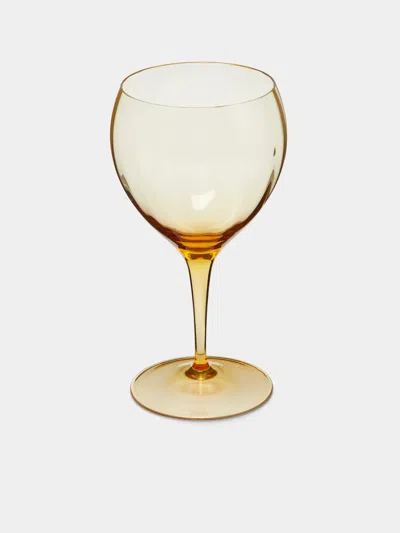 Moser Optic Hand-blown Crystal Red Wine Glasses (set Of 2)  Abask Gift Set In Orange