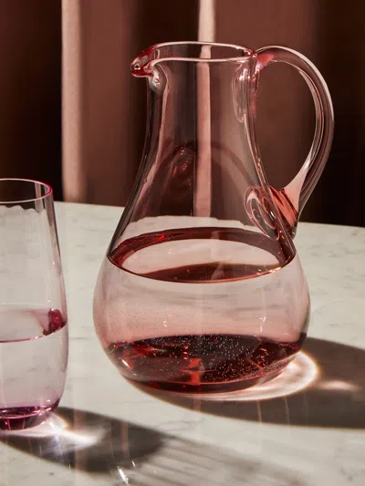 Moser Optic Hand-blown Crystal Water Jug  Abask Luxury Gift In Red