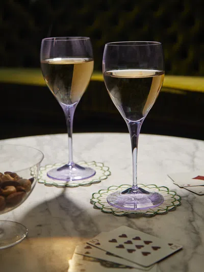 Moser Optic Hand-blown Crystal White Wine Glasses (set Of 2)  Abask Gift Set In Transparent