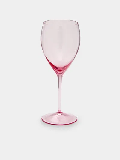 Moser Optic Hand-blown Crystal White Wine Glasses (set Of 2)  Abask Gift Set In Pink