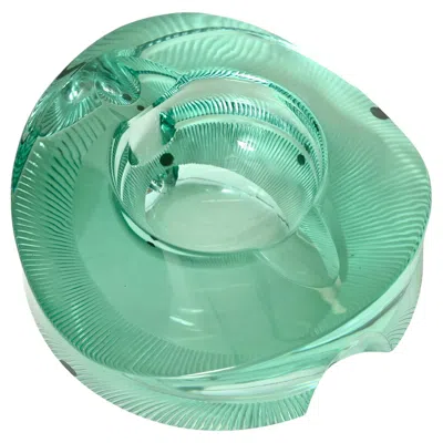 Pre-owned Moser Turquoise Crystal Ashtray Signed By , Italy, 1970s In Blue