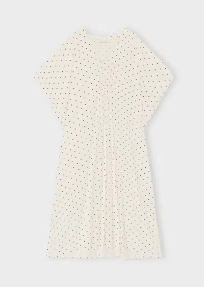 Moshi Moshi Mind Black Dotted Kaftan In White
