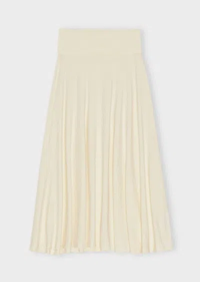 Moshi Moshi Mind Women Midi Waistband Jersey Skirt In White