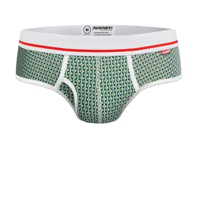 Mosmann Australia Mens Bamboo Brief - Green Geo