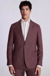 Moss Custom Made  Cerise Herringbone Suit In Pink