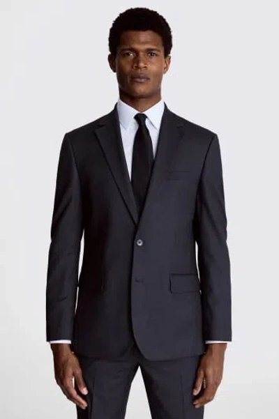 Moss Custom Made  Charcoal Stretch Suit In Grey