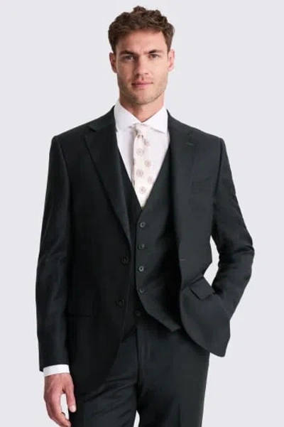Moss Custom Made  Charcoal Twill Suit In Grey