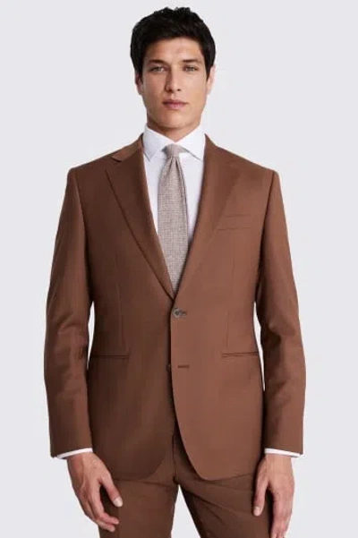 Moss Custom Made  Performance Tobacco Suit In Brown