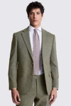 Moss Custom Made  Sage Herringbone Suit In Green