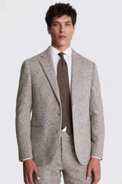 Moss Custom Made  Taupe Donegal Suit In Beige