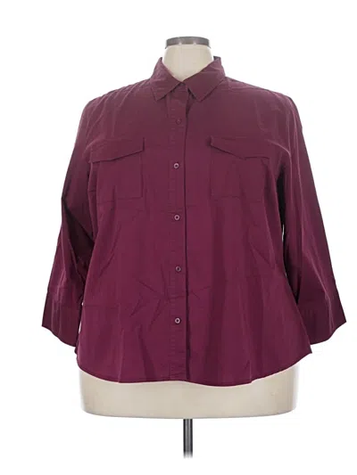 Pre-owned Mossimo 3/4 Sleeve Blouse In Burgundy