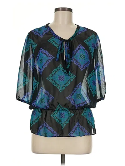 Pre-owned Mossimo 3/4 Sleeve Blouse In Teal