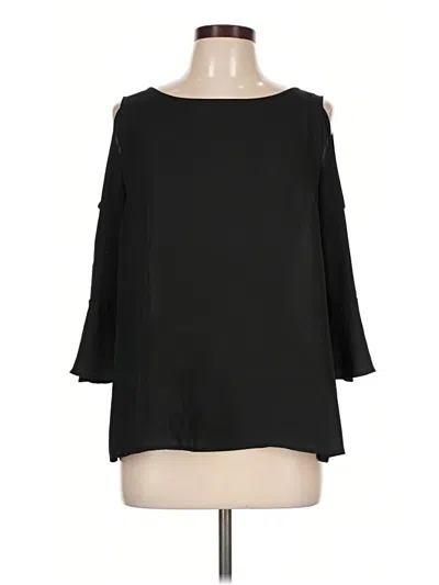 Pre-owned Mossimo 3/4 Sleeve Top Black Cold Shoulder Neckline Tops