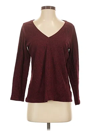 Pre-owned Mossimo 3/4 Sleeve Top Burgundy V-neck Tops