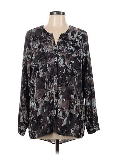 Pre-owned Mossimo Long Sleeve Blouse In Black