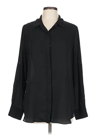 Pre-owned Mossimo Long Sleeve Blouse In Black